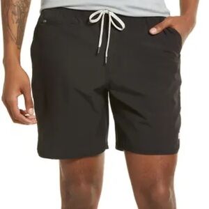 Vuori Men’s Black Swim Trunks Classic Mid-Length